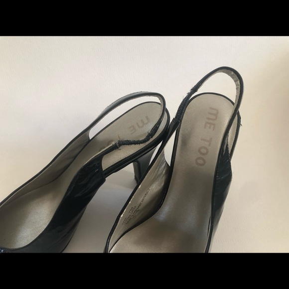 Me Too patent leather navy sling backs sz 7m - Picture 2 of 8